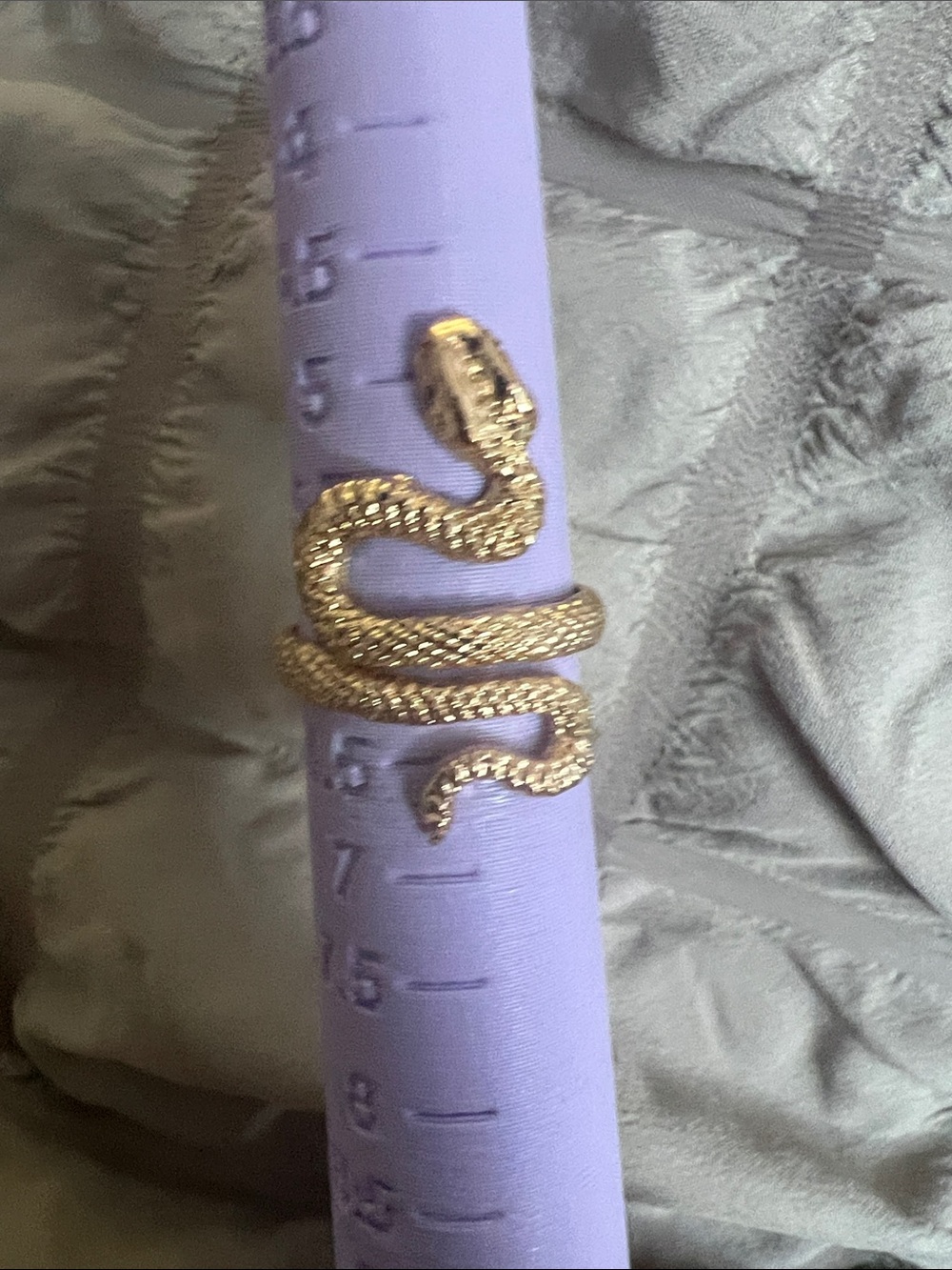 Gold Tone Snake Coil Reptile Ring Medusa Size 6